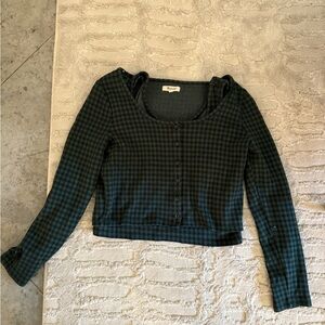 Madewell Green Plaid Button Down Shirt